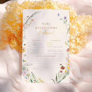 Bee Wildflower Boho  Baby Prediction & Advice Game