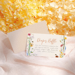 Bee Wildflower Boho Girl Baby Shower Enclosure Card