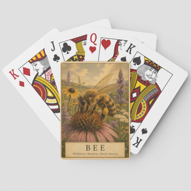 Bee Wildflower Meadows VINTAGE Playing Cards (Back)
