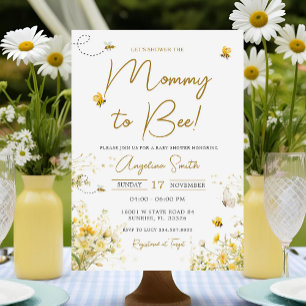  Bee Wildflower Mummy to Bee Baby Shower Invitation
