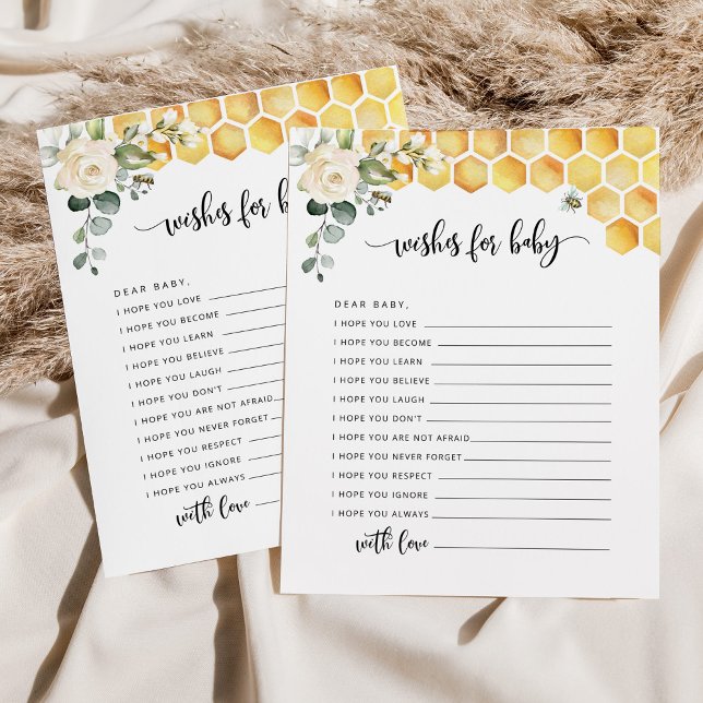 Bee wishes for baby card. Sweet little bee wishes (Creator Uploaded)