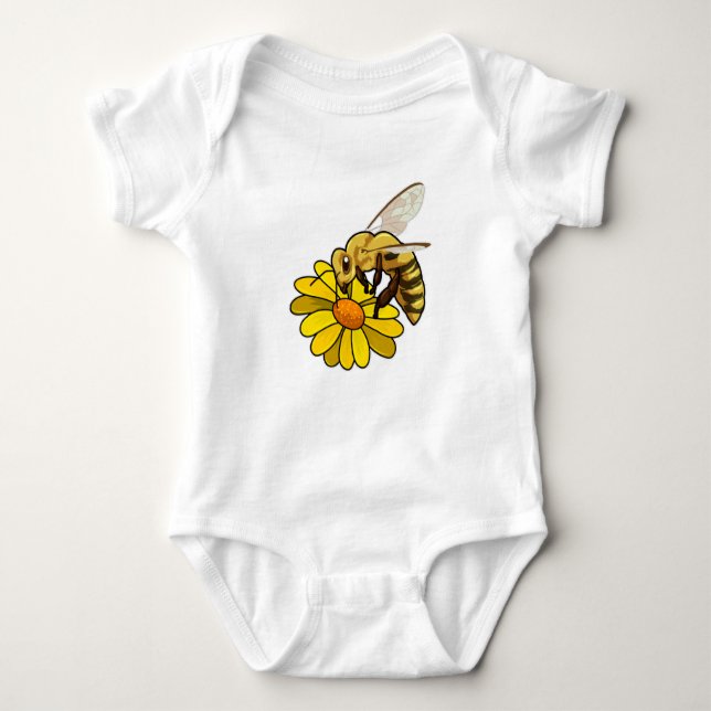 Bee with Blossom Baby Bodysuit (Front)