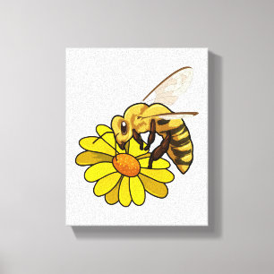 Bee with Blossom Canvas Print