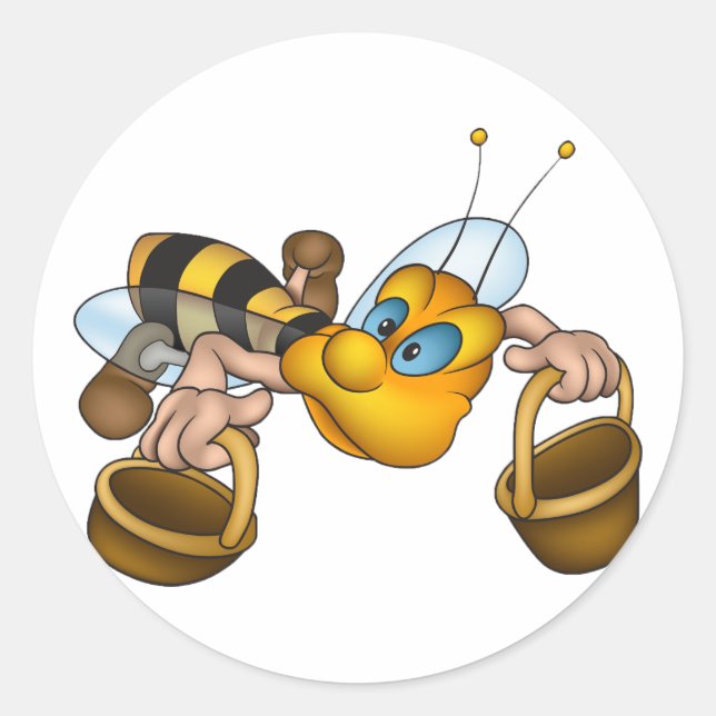 Bee With Buckets Stickers (Front)