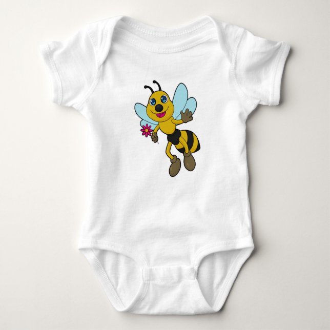 Bee with Flower Baby Bodysuit (Front)