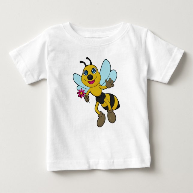 Bee with Flower Baby T-Shirt (Front)