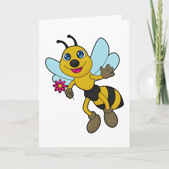 Bee with Flower Card (Front)