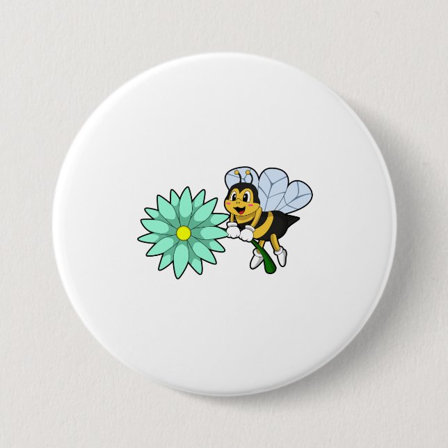 Bee with Flower.PNG 7.5 Cm Round Badge (Front)