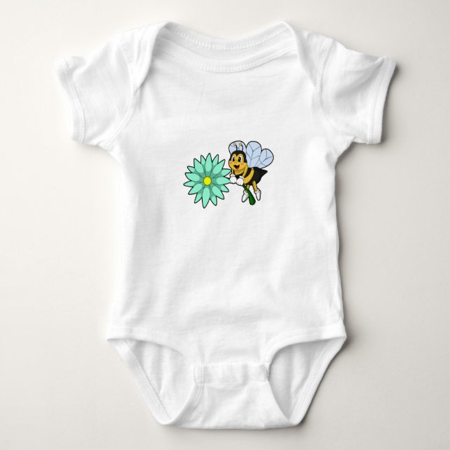 Bee with Flower.PNG Baby Bodysuit (Front)