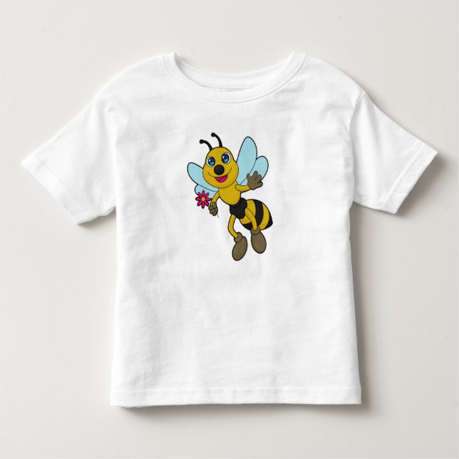 Bee with Flower Toddler T-Shirt (Front)
