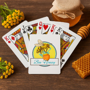 Bee With Honey Jar Vintage Beekeeper Playing Cards