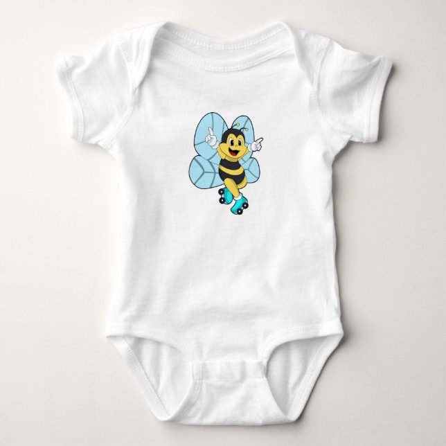 Bee with Roller skates Baby Bodysuit (Front)