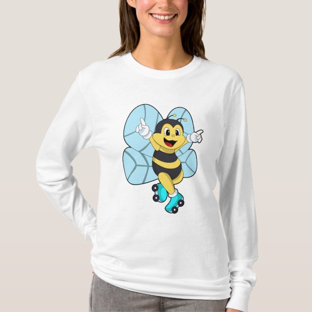 Bee with Roller skates T-Shirt (Front)