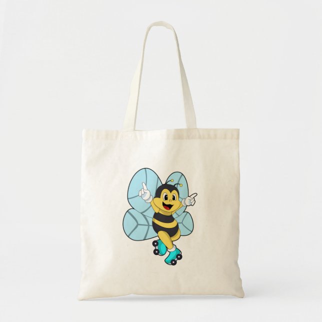 Bee with Roller skates Tote Bag (Front)