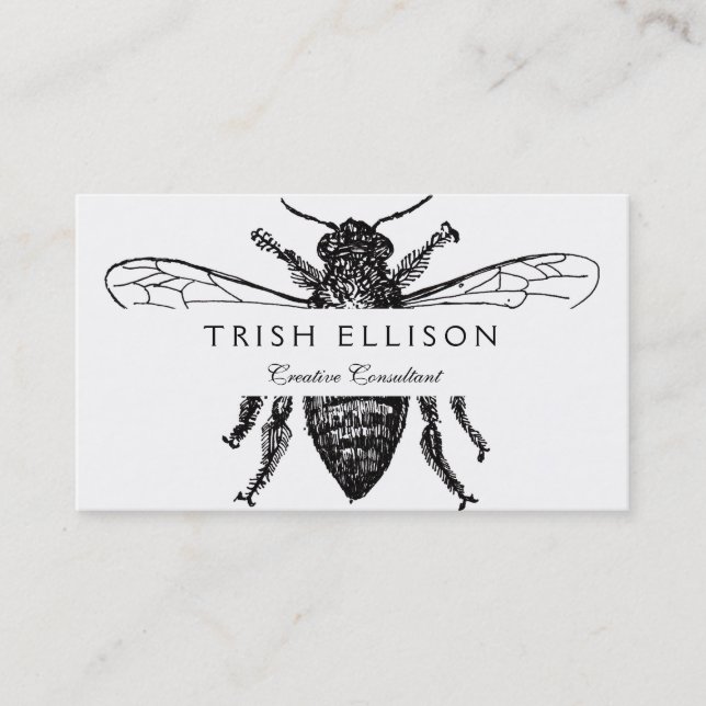 Bee Worker Honey Black Bumblebee Business Card (Front)