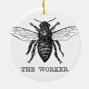 Bee Worker Honey Black Bumblebee Ceramic Tree Decoration