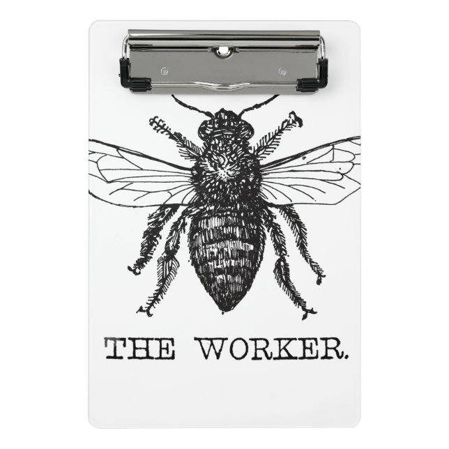 Bee Worker Honey Black Bumblebee Mini Clipboard (Front)