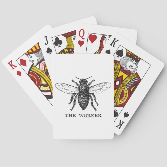 Bee Worker Honey Black Bumblebee Playing Cards (Back)