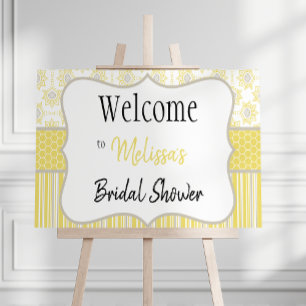 Bee Yellow and Grey Geometric Banner