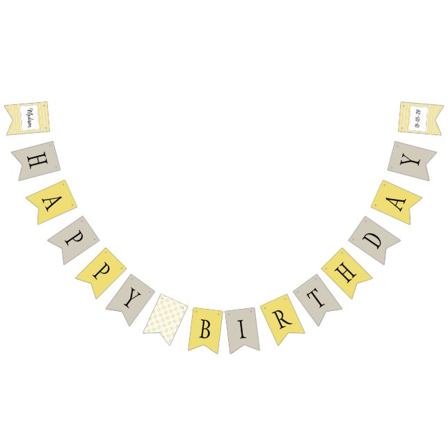 Bee Yellow and Grey Geometric Bunting (All)