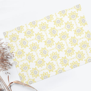 Bee Yellow and Grey Geometric Custom Tissue Paper