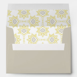 Bee Yellow and Grey Geometric Envelope