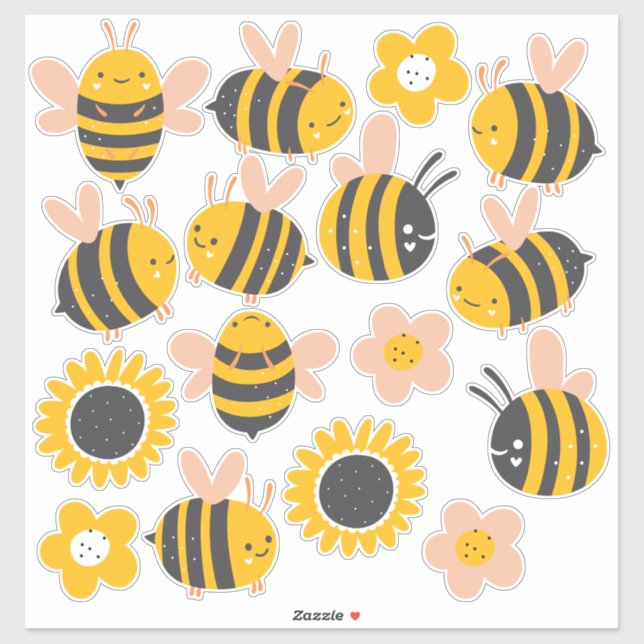 Bee Yellow & Pink Floral (Sheet)