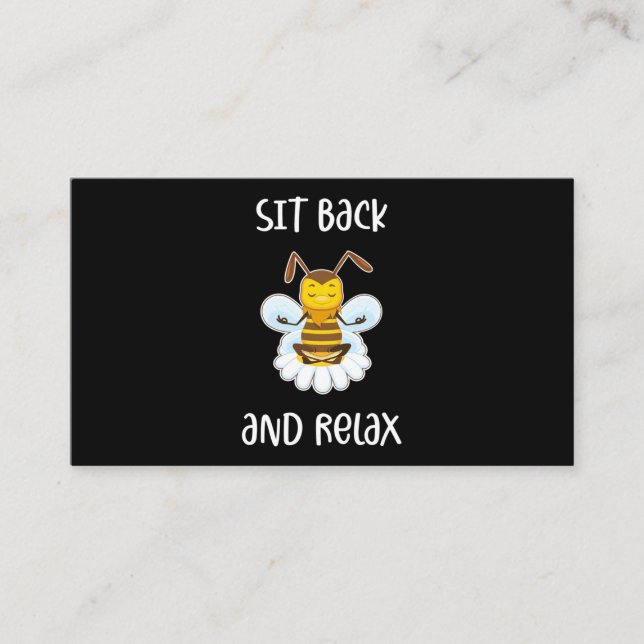 Bee Yoga Sit Back And Relax Business Card (Front)
