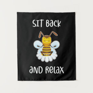 Bee Yoga Sit Back And Relax Tapestry