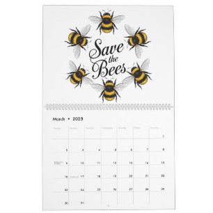 Bee yourself save the bees funny animal insect calendar