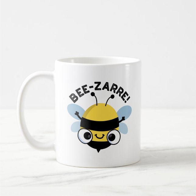 Bee-zarre Funny Bizarre Bee Pun  Coffee Mug (Left)
