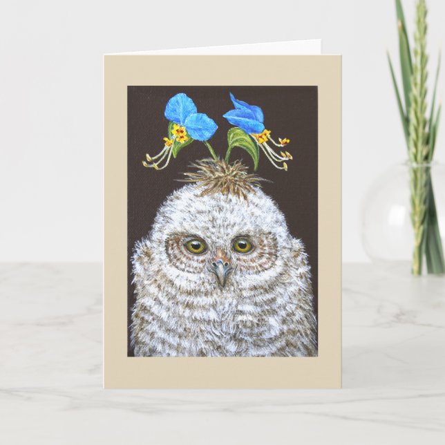 Beebee the owlet greeting card (Front)