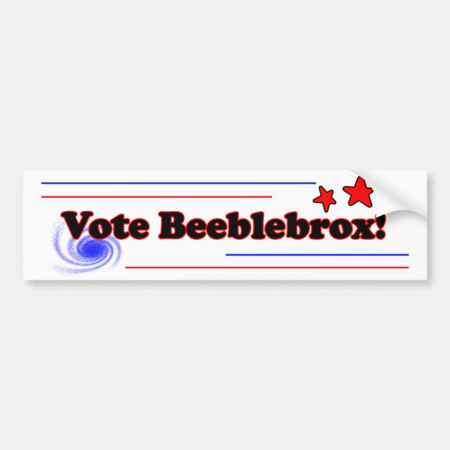 beeblebrox bumper sticker (Front)