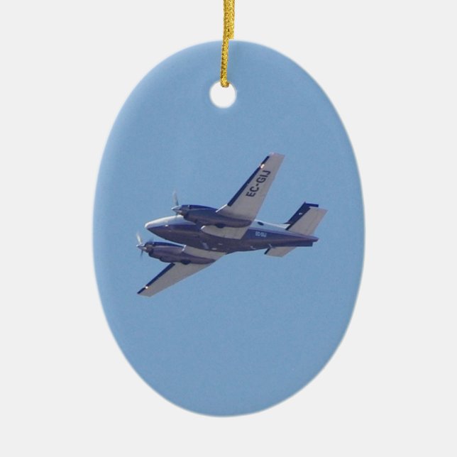 Beech B90 King Air Ceramic Tree Decoration (Front)