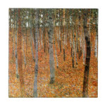 Beech Forest by Gustav Klimt Tile<br><div class="desc">Beech Forest (Buchenwald I) - a forest of beech trees painted in 1902 by Austrian Symbolist & Art Nouveau Artist Gustav Klimt (1862-1918)</div>