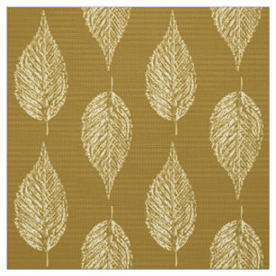 Beech Leaf Chalk Print, Mustard Yellow / Gold Fabric