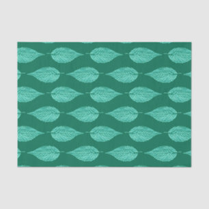 Beech Leaf Chalk Print, Turquoise and Aqua Tissue Paper