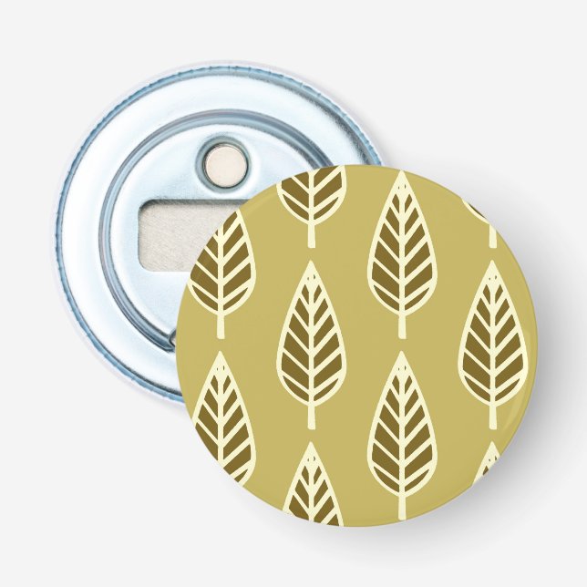 Beech leaf pattern - Camel tan and brown Bottle Opener (Front)