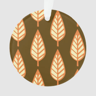 Beech leaf pattern - Orange and brown Ornament