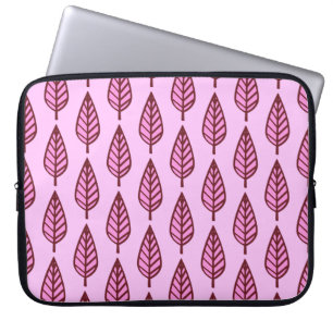 Beech leaf pattern - pink and bordeaux laptop sleeve