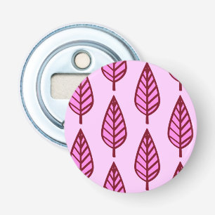 Beech leaf pattern - pink and burgundy bottle opener