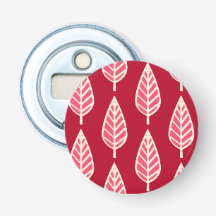 Beech leaf pattern - Ruby red and cream Bottle Opener