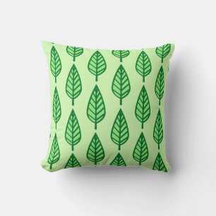 Beech leaf pattern - shades of green cushion