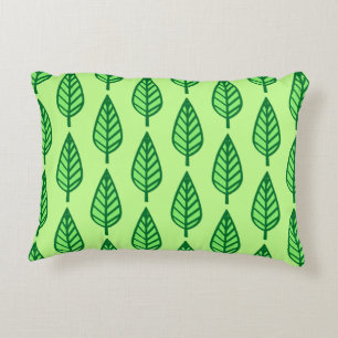 Beech leaf pattern - shades of green decorative cushion