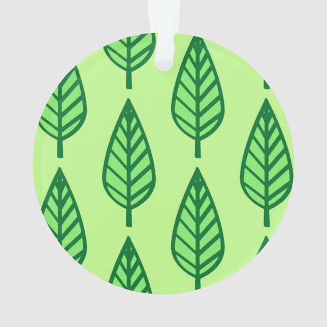 Beech leaf pattern - shades of green ornament (Back)