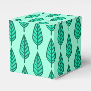 Beech leaf pattern - Turquoise and aqua Favour Box
