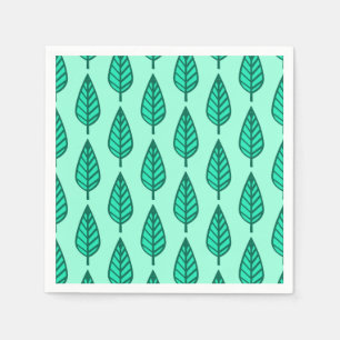 Beech leaf pattern - Turquoise and aqua Napkin