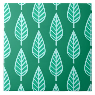Beech Leaf Pattern, Turquoise and Aqua Tile