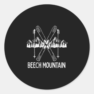 Beech Mountain North Carolina NC Retro Skiing Classic Round Sticker