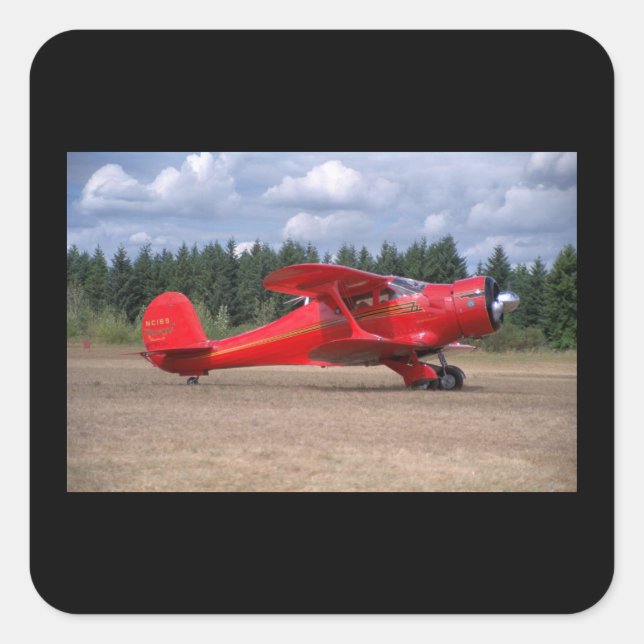 Beech, Staggerwing, 1946_Classic Aviation Square Sticker (Front)